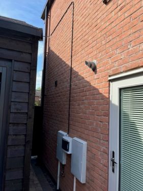 Click Here To Enlarge This Photo Of Electrical installation of the Rolec WallPod EV Homesmart electric vehicle charging unit